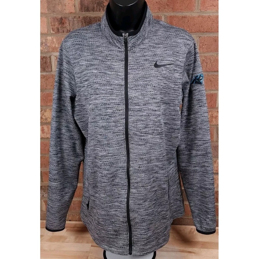 Nike Carolina Panthers Womens XL Long Sleeve NFL Full Zip Jacket Gray‎